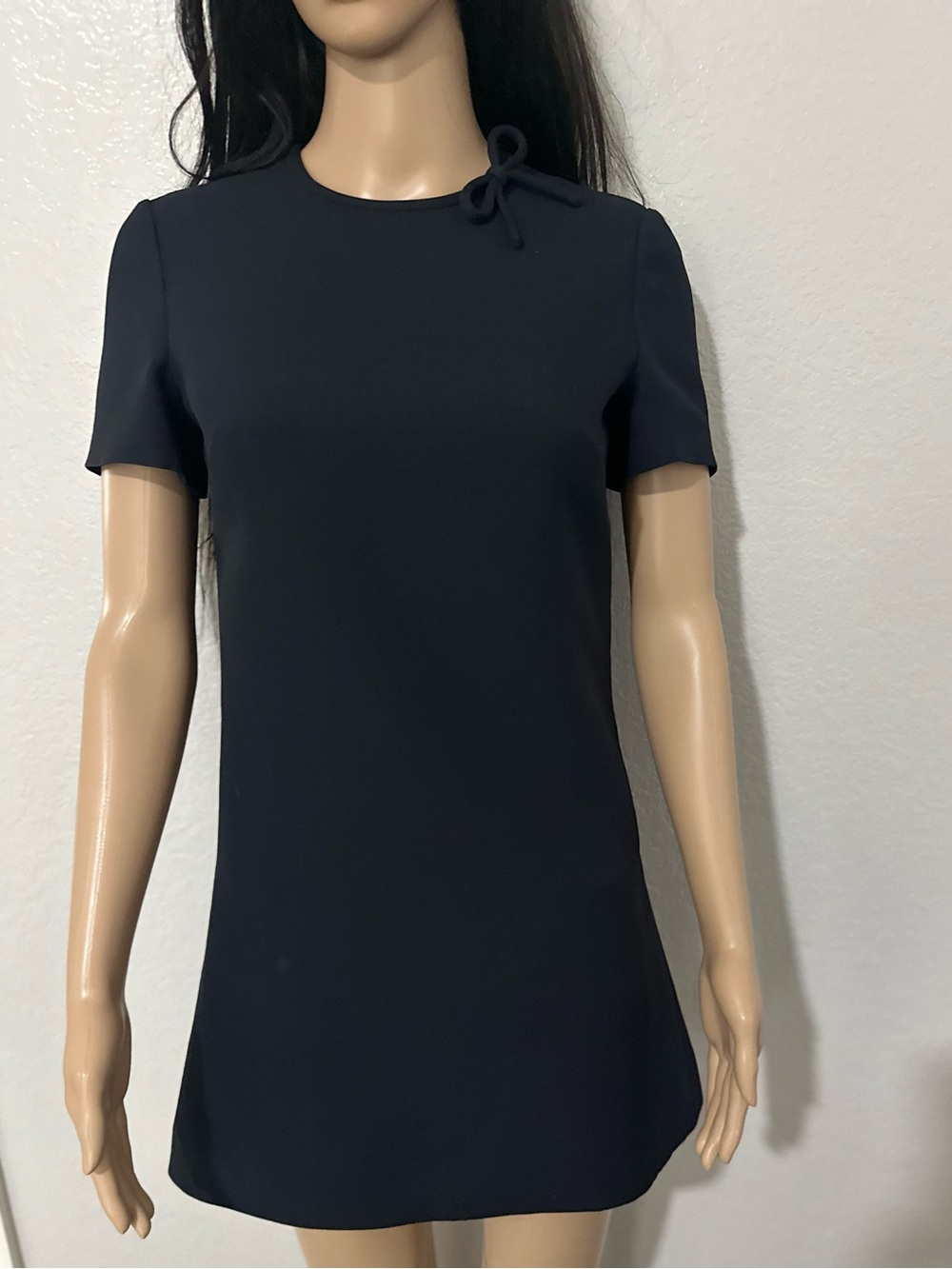 Valentino Garavani Navy Mini Shift Dress with Neck Tie - Picture 11 of 12